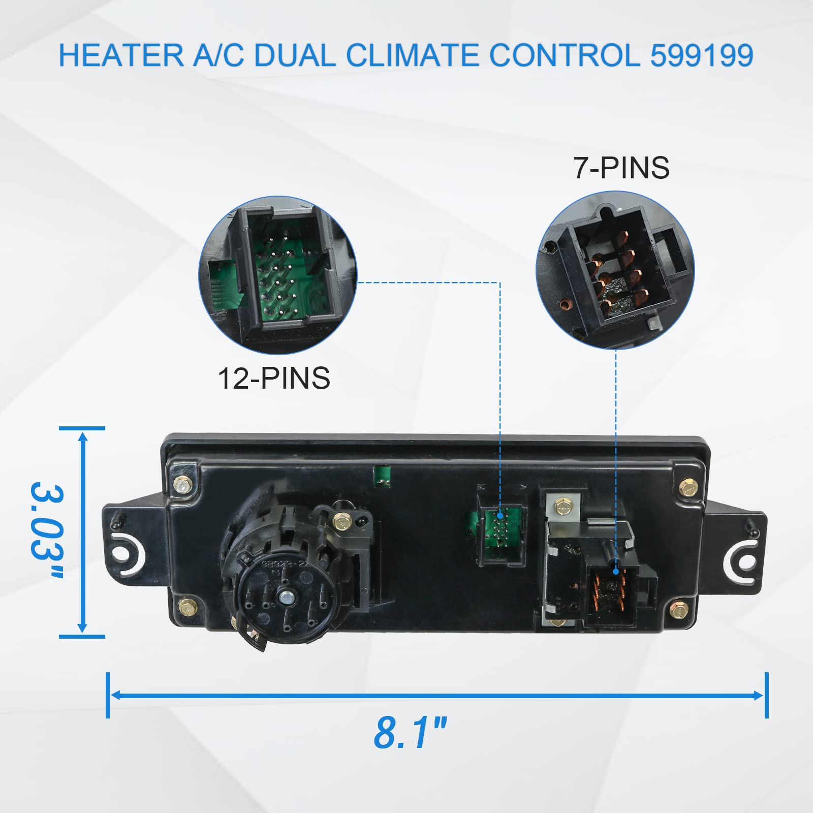 Heater A/C Dual Climate Control Module - Fits 2000-2005 Buick Century 3.1L & 2000-2004 Buick Regal 3.8L, Replaces 10308120, 10447470