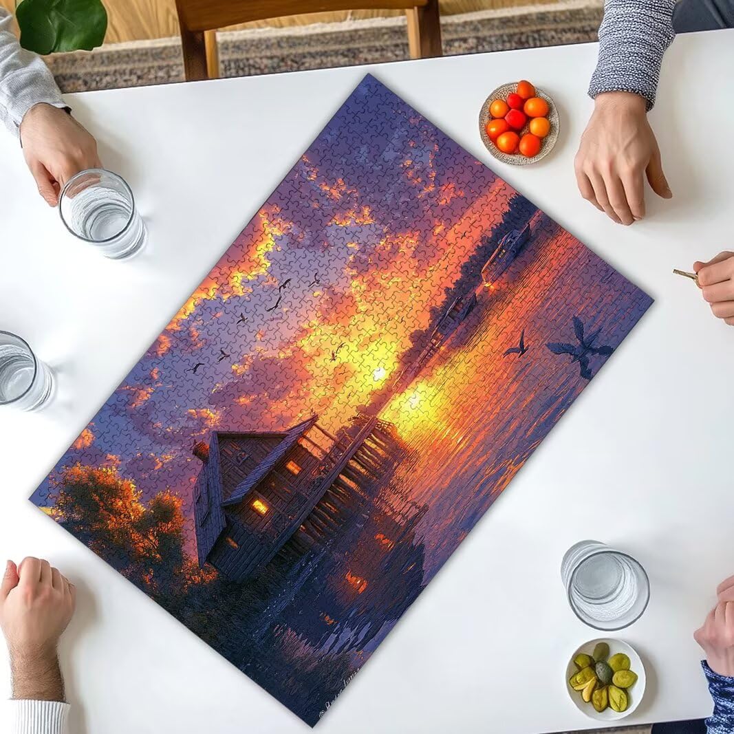 Puzzle Lago, Puzzle 1000 Pezzi Adulti per Decor, Regalo Donna/Uomo -8358