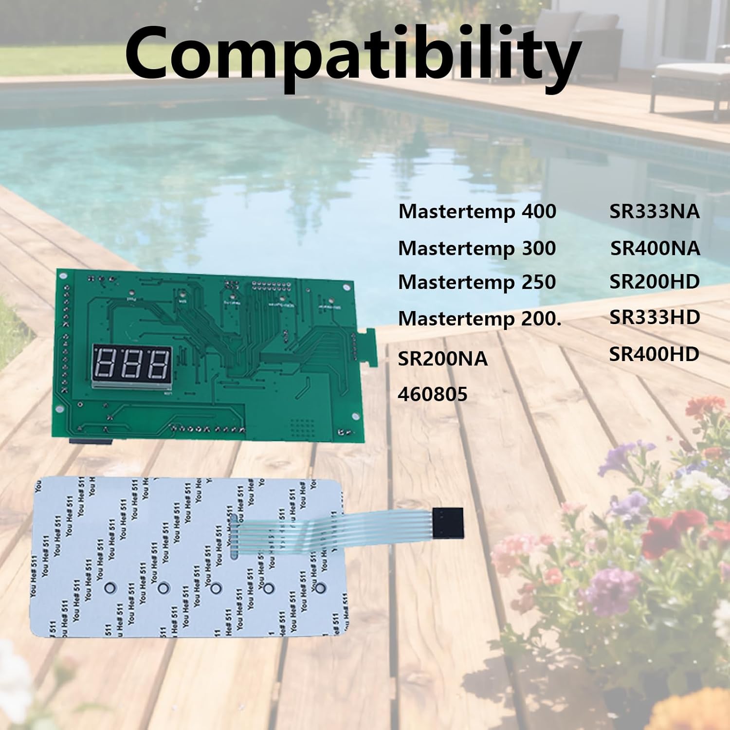 42002-0007S, 461105 Pool Heater Control Board Kit with 472610Z Switch Pad，for Pentair MasterTemp Sta-Rite Max-E-Therm NA & LP Series Pool & Spa Heater Electrical Systems