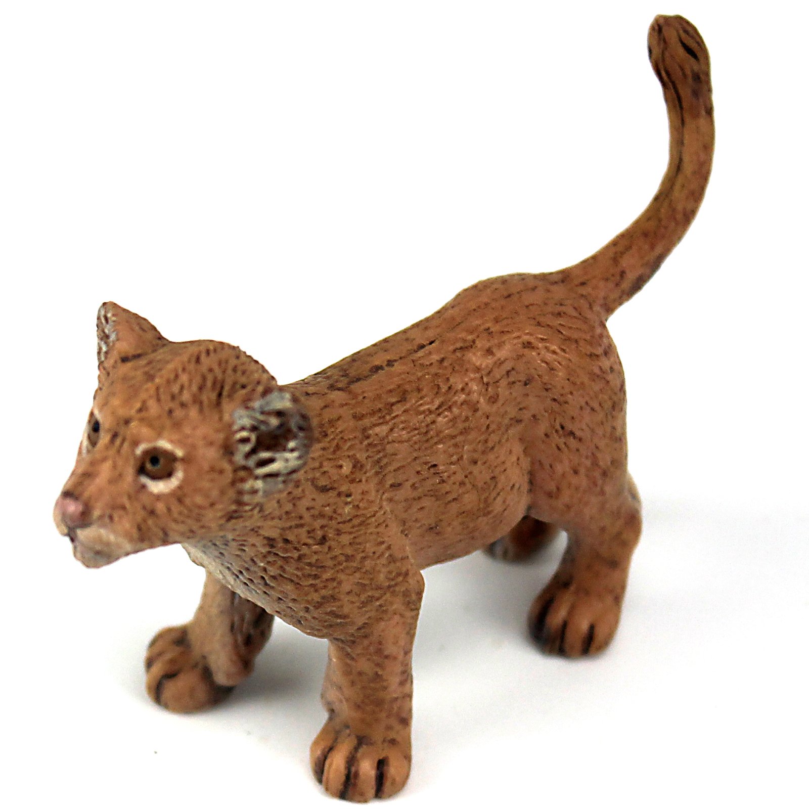 FUNSHOWCASE African Jungle Animals Standing Lion Cub Toy Figure Realistic Plastic Figurine Height 1.6-inch