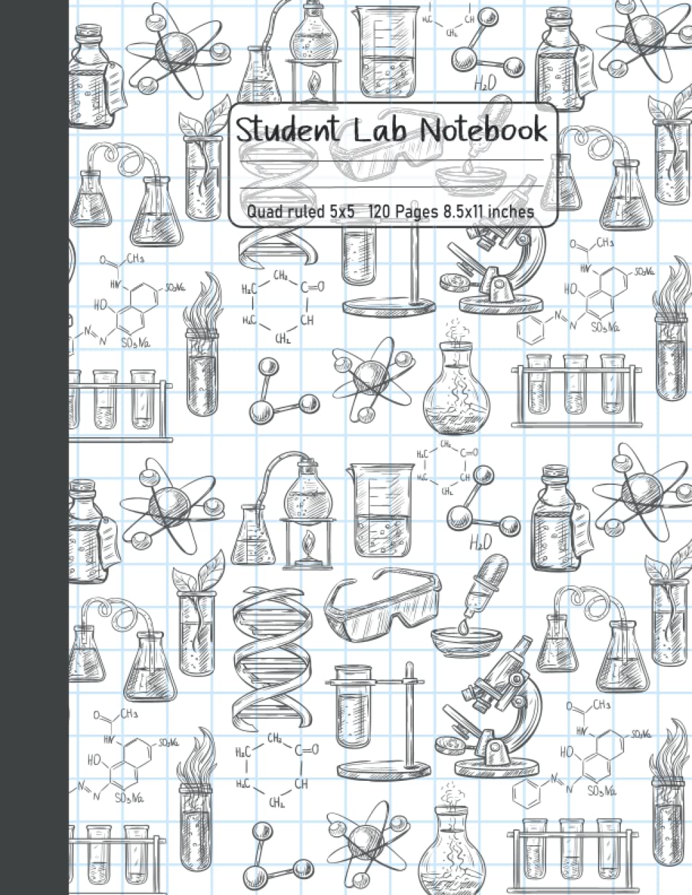 student lab notebook chemistry,Quadrille Ruled, 5 Squares per Inch,experiment notebook,laboratory notebook graph paper,Science Student Research ... quad ruled notebook, graph paper ,120 pages