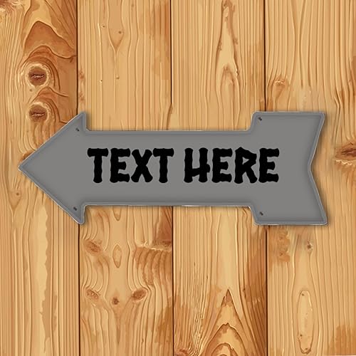 Miniatura 5 de Letreros de metal personalizados de flecha izquierda con texto, letrero de aluminio vintage para negocios, para hombres, cueva, bar, cafetería,