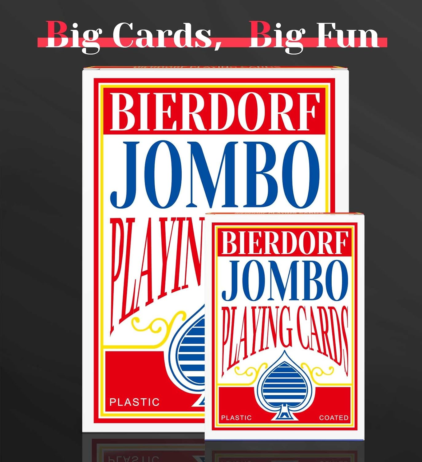 BIERDORF Jumbo Playing Cards 8X11 Inch Giant Deck of Cards Big Card Games Oversized Casino Theme Party Decorations Large Professional Poker Cards for Seniors