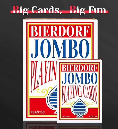 Miniatura 3 de BIERDORF Cartas de juego jumbo de 5 x 7 pulgadas, juegos de cartas grandes para familias, decoraciones de fiesta temática de casino de gran tamaño,