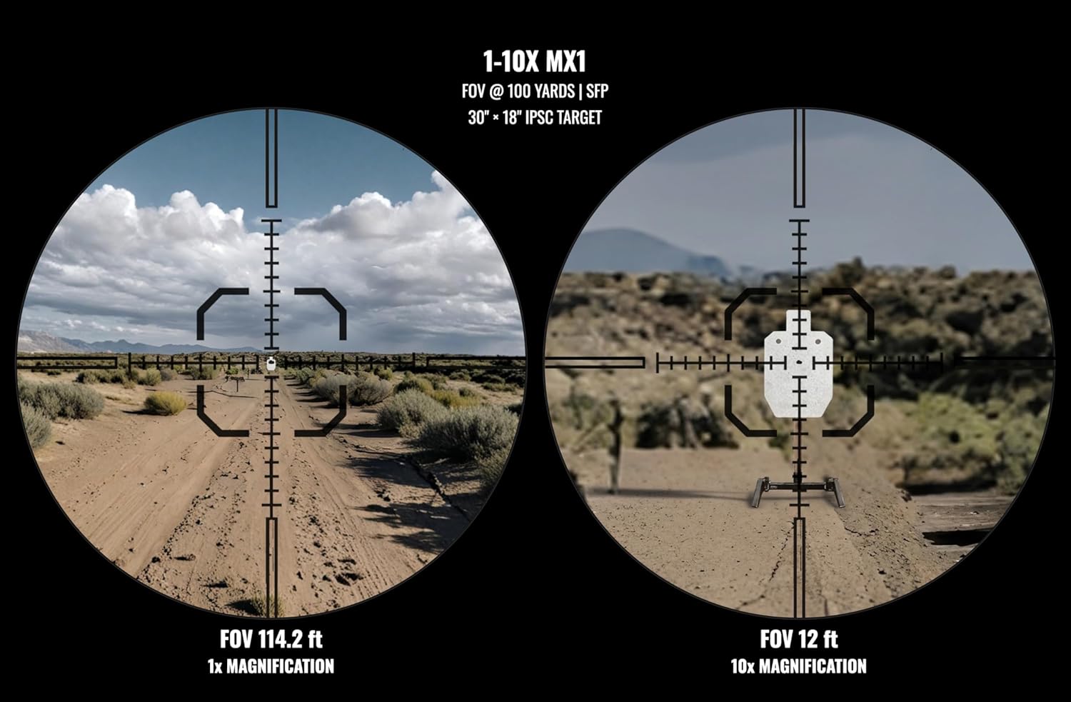 Monstrum Banshee ED 1-10x24 LPVO Rifle Scope with Offset Scope Mount