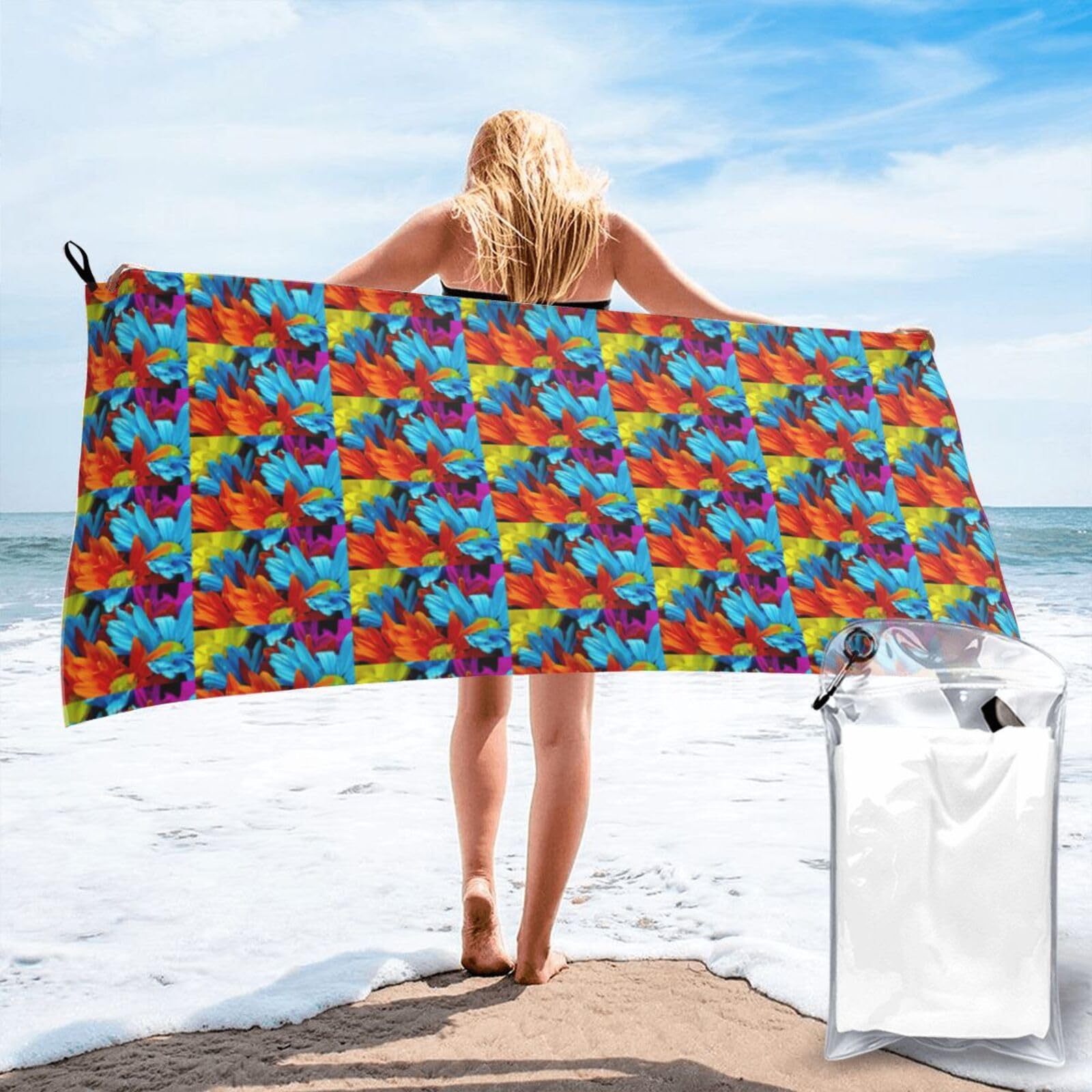 Colorful Sunflower Quick Dry Towel Microfibre Towel Super Absorbent Ultra Compact Gym Sports Beach Camping Travel