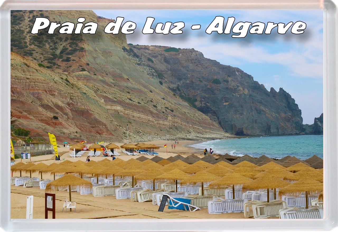 Baked Bean Store Multicolor Praia De Luz - Algarve - 96 X 67Mm Jumbo Fridge Magnet/Magnets Bbsfhm937