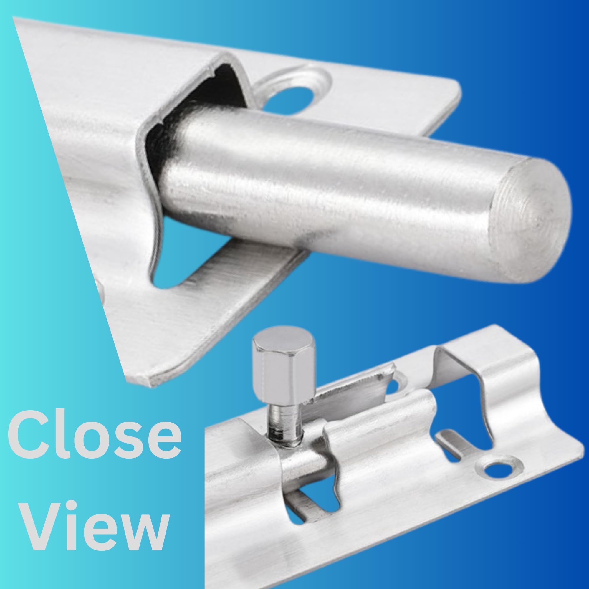 2 Pack 3" Chrome Slide Door Bolts, Stainless Steel Barrel Latch Locks for Shed Doors Bathroom, and Gates - Image 3