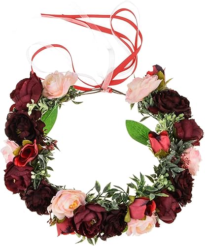 Miniatura 2 de DreamLily Maternidad Bosque sesión de fotos de peonía flor corona pelo corona diadema boda BC44