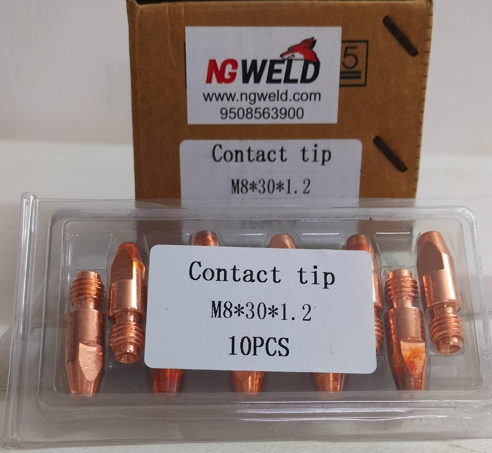 MIG WELDING CONTACT TIP M8*30MM*1.2MM (10 PIC SET)