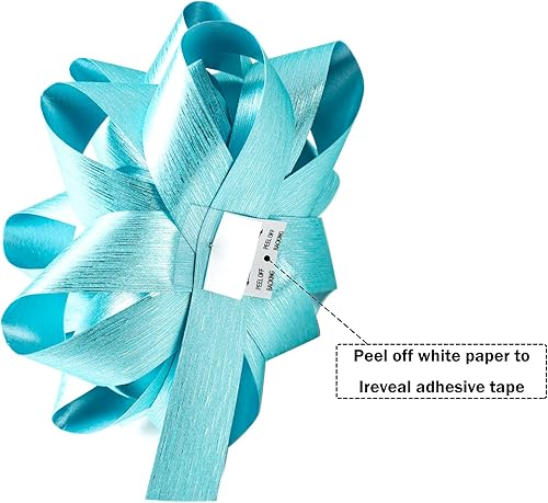 Vista 45 de WRAPAHOLIC Surtido de lazos de regalo azules (24 lazos) para cumpleaños, bodas, Navidad, baby shower, despedidas de soltera