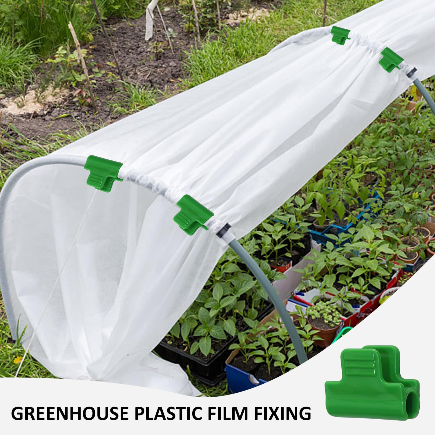 20 connettori per serra, 10 clip per laminazione, accessori per serre, accessori per staffe da giardino