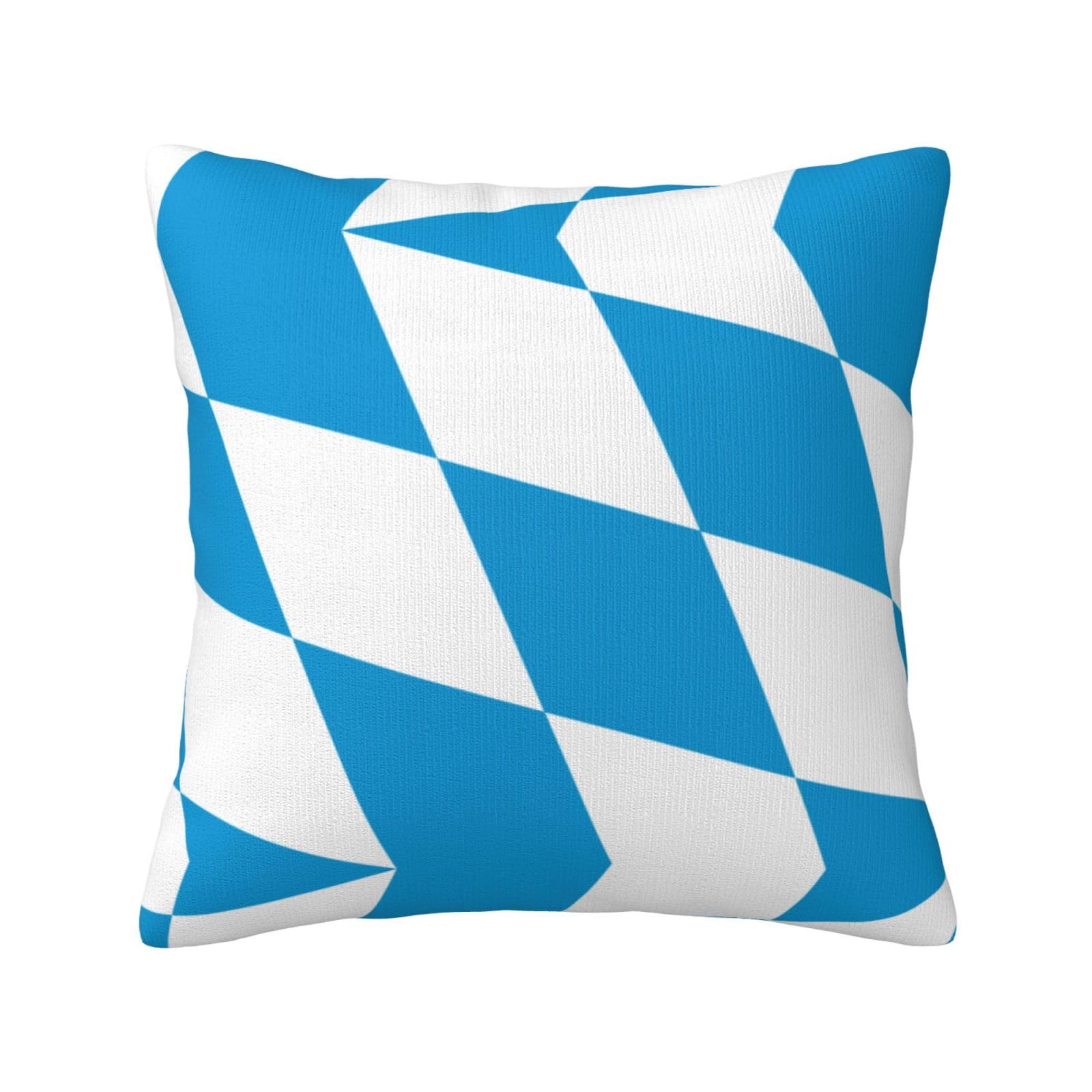 Flag of the Bavarian lozenge variant Print Decorative Throw Pillow Covers for Sofa, Outdoor and World Cup Celebrations