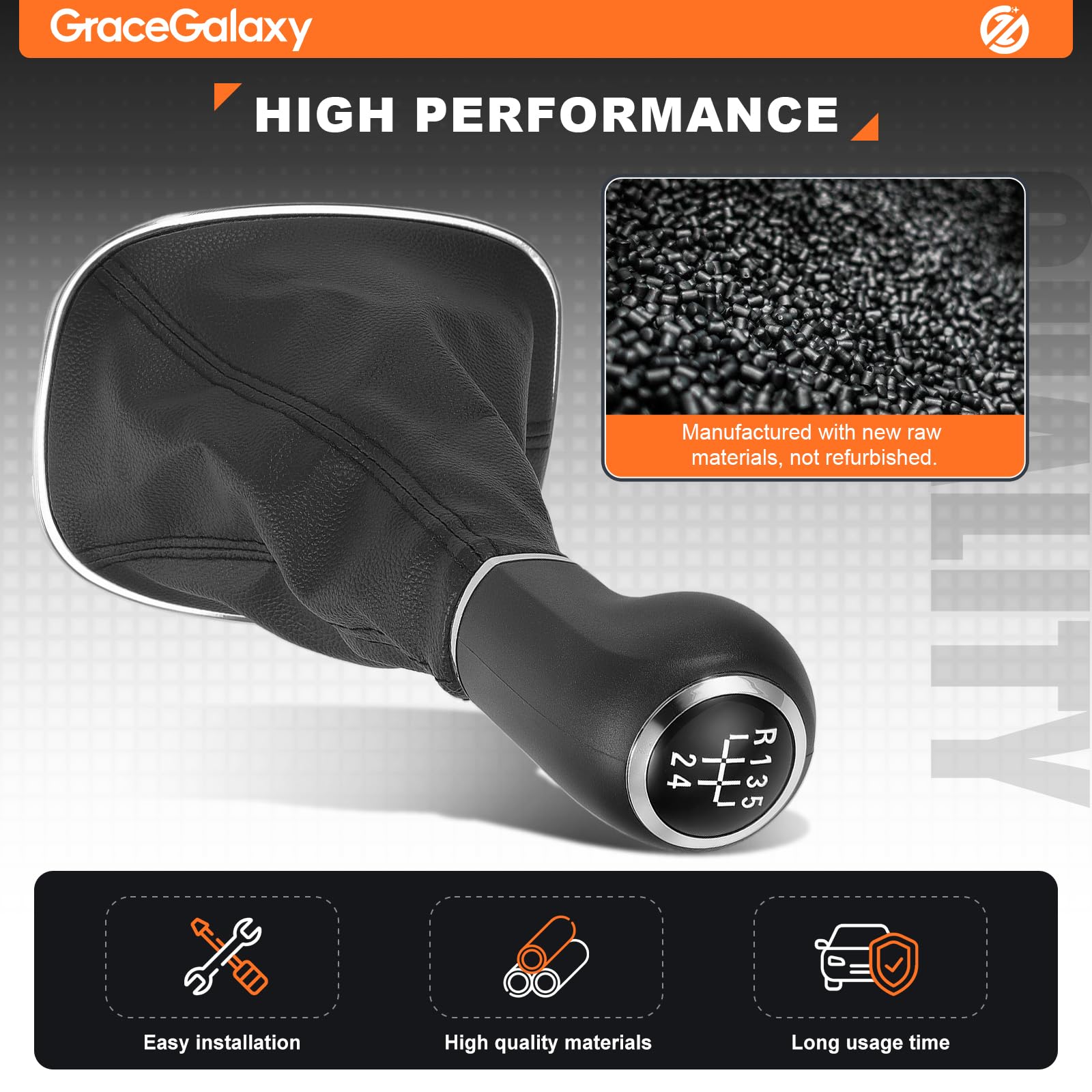 GRACEGALAXY Pommeau de lever de vitesse 5 Marche per Corsa D 2006-2014 e Corsa E 2014-2019 009140093 Nero 19276456