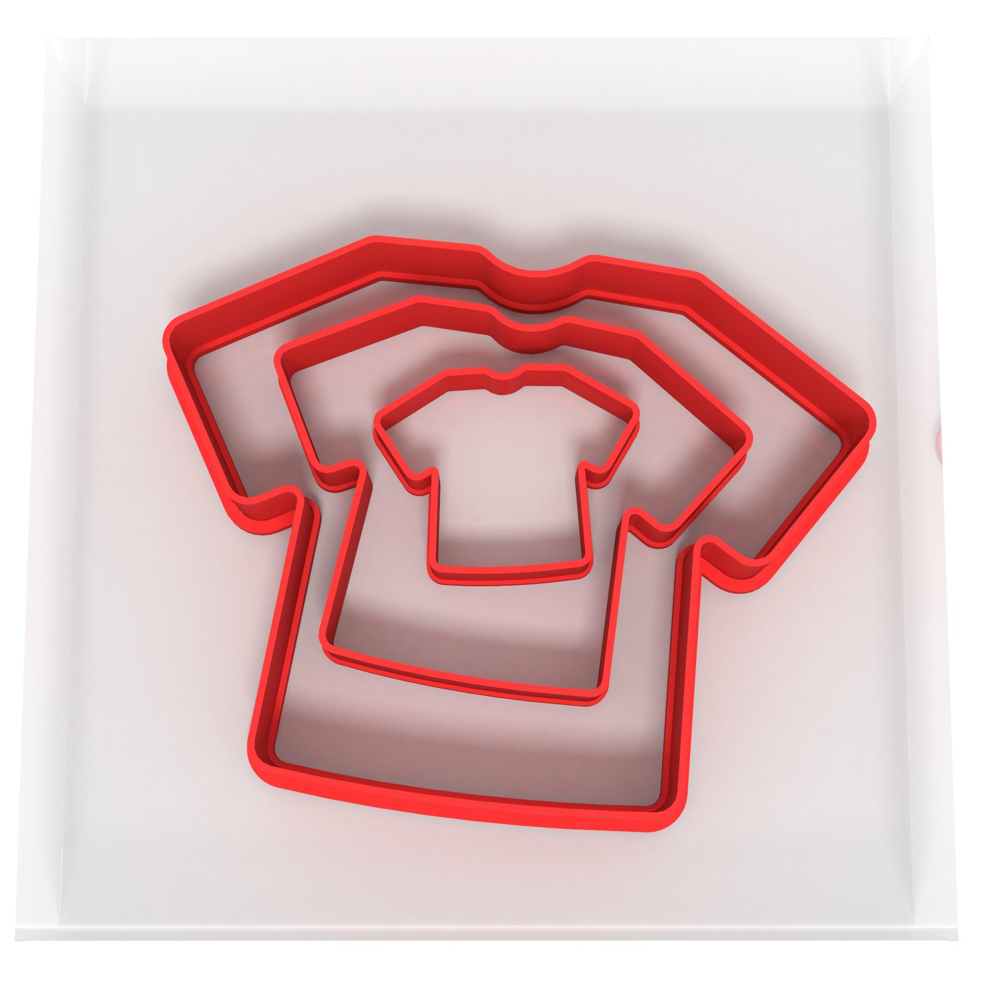 Just CuttersJUST CUTTERS Shirt Shape Cutters | Set of 3 Plastic Cutter for Baking, Fondant, Clay, Pastry, Icing, Jewellery (3/5/8CM), X1-D6-3