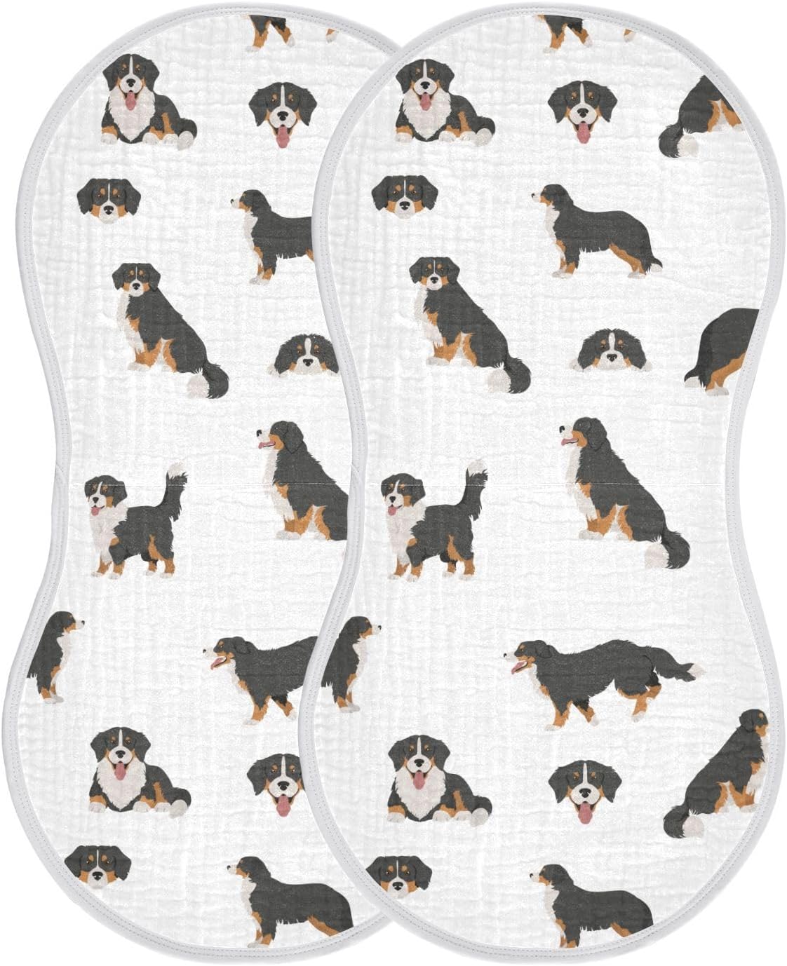 vvfelixl Baby Burp Cloths Bernese Mountain Dog Baby Newborn Cotton Burping Cloths Set Baby Washcloths 4 Pack