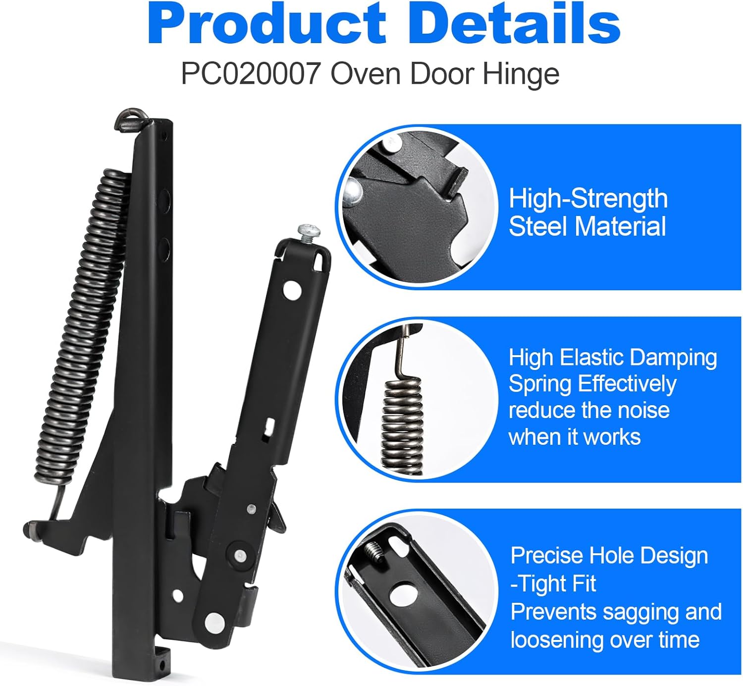 PC020007 Range Oven Door Hinge Compatible with Viking EVGIC485 SVGIC305DSI VGIC305 VGIC305DSI VGIC307 EVGIC305 VGIC307DSI VGIC485,Replace AP5315868 811471 PC020000 Range Oven Door Hinge