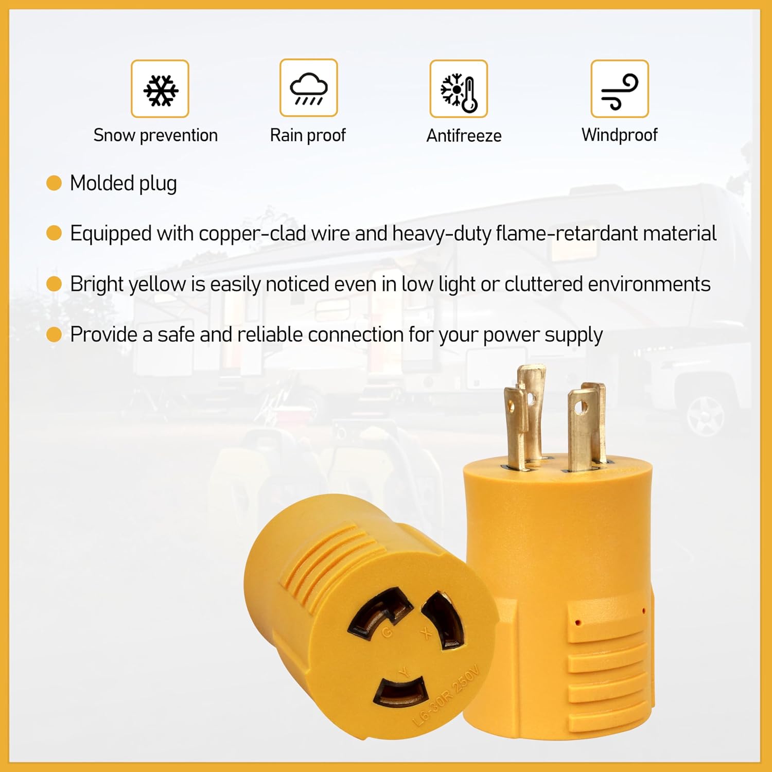 Generator to Welder Adapter - L14-30P to L6-30R 240V 30A 4 Prong to 3 Prong Adapter for Heavy Duty Use with Dryers, EV Chargers & Power Equipment | 240 Volt Plug Adapter