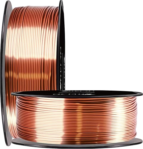 Miniatura 6 de TTYT3D Filamento de impresión 3D de ácido poliláctico (PLA) de seda, cambio de color blanco a ácido poliláctico dorado de 0.069 in, 2.2 lbs,