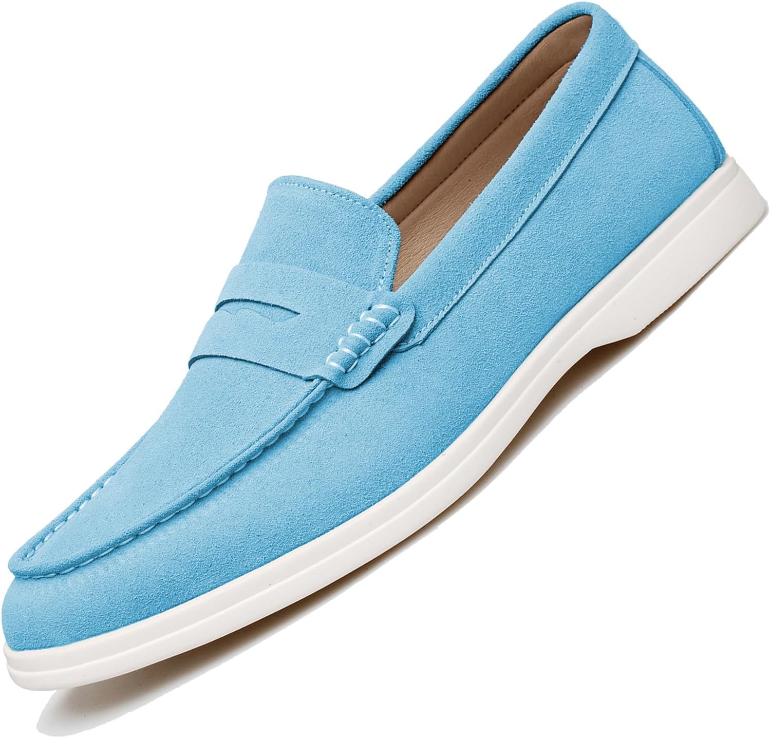 Men's Shoes Slip-On Sueder Penny Loafers Moccasins Dress Shoes, Lightweight Breathable Gentleman Stylish Driving Boat