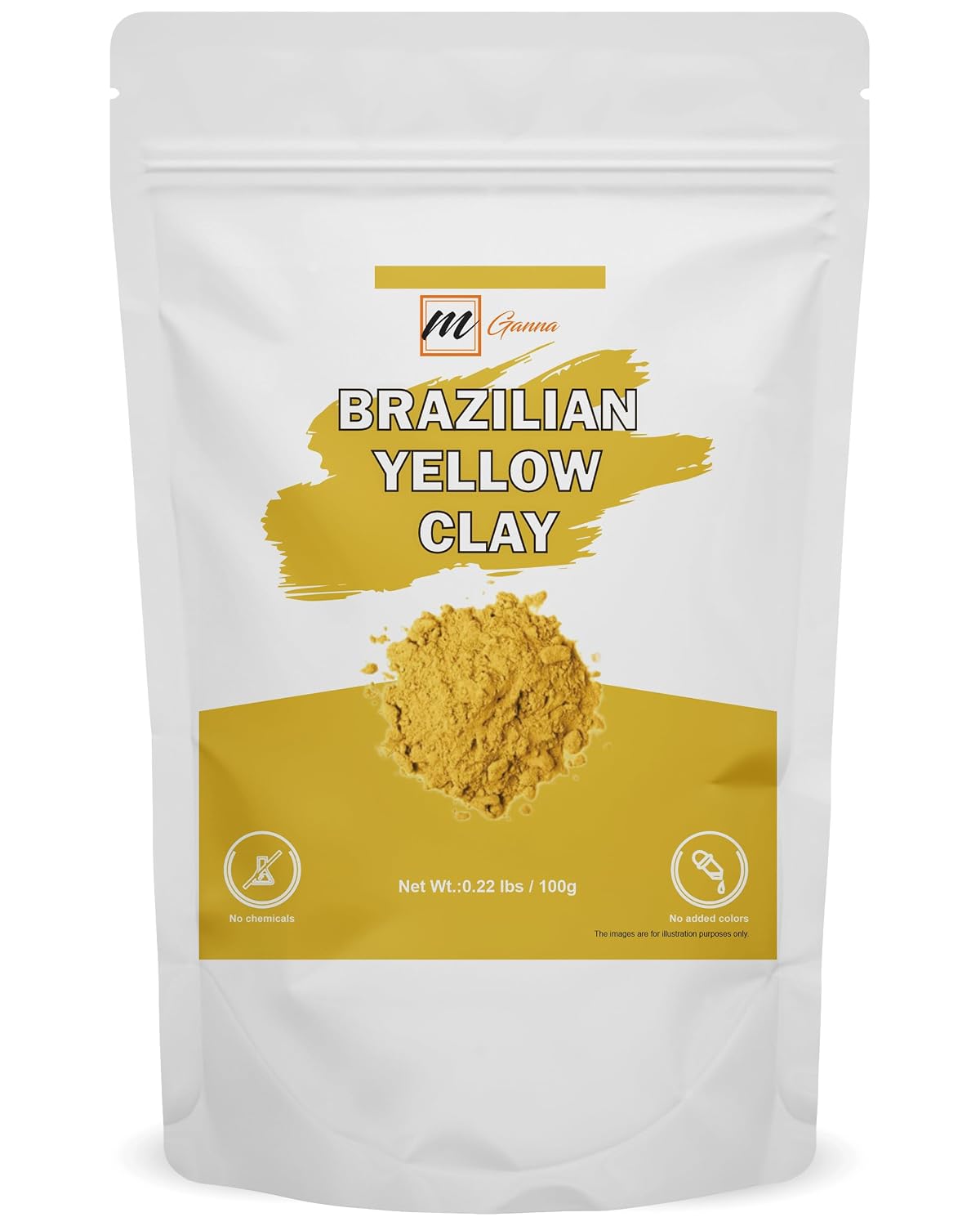 100% Natural Brazilian Yellow Clay Powder for Face Masks
