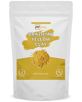 100% Natural Brazilian Yellow Clay Powder for Face Masks, Scrubs, Creams and Soap Making 100 gms 0.22 lbs