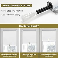 Vista 6 de Persianas enrollables sin cordón para ventanas, persianas enrollables con levantamiento de resorte con aislamiento térmico para el hogar, oficina