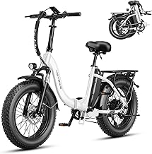 Heybike Ranger Electric Bike for Adults, Peak 1400W Upgraded Motor Ebike, 28MPH [20" Fat Tire All-Terrain] 600Wh Removable Battery Folding Step-Thru E Bike with Front Suspension