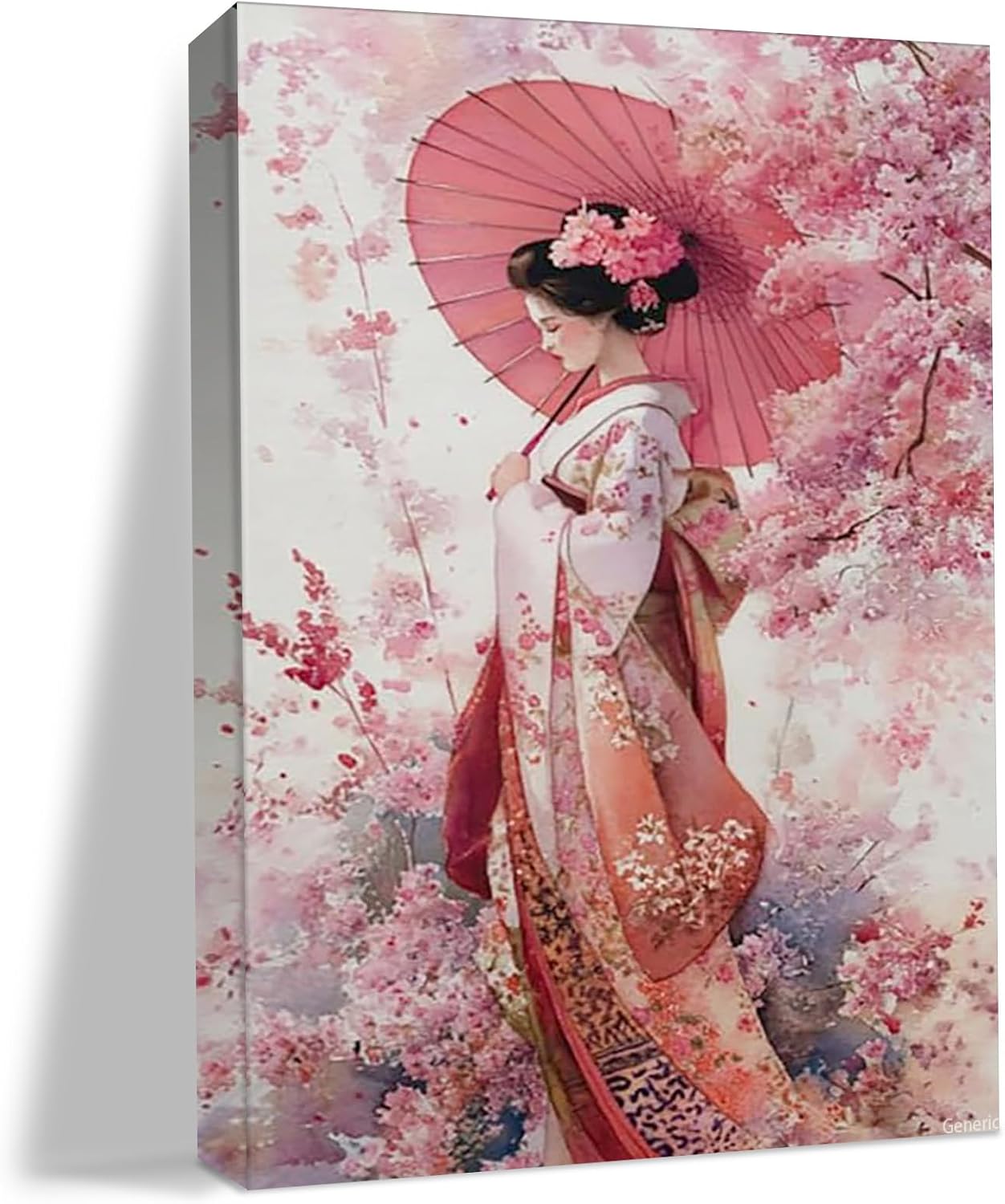 Canvas Wall Art Posters Asian Art Elegance Japanese Geisha Poster Prints Wall Decor for Living Room Bedroom Bathroom Modern Japanese Artwork Home Decorations Framed 8x10inch