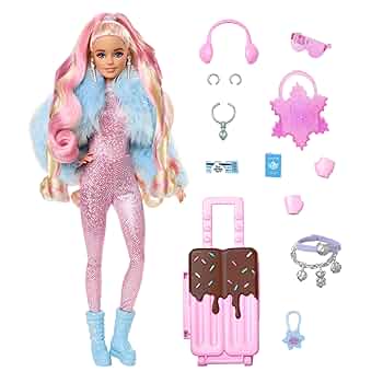 Barbie バービー　スキー　ウィンターホリデーセット Amazon.co.jp: Travel Barbie Doll with Wintery Snow Fashion