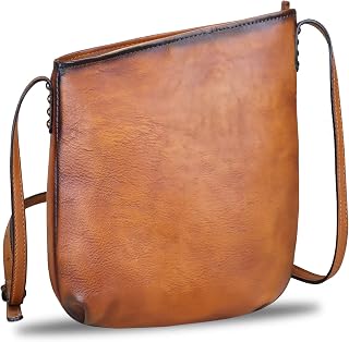 Genuine Leather Crossbody Bags for Women Retro Satchel Purse Handmade Small Designer Cute Shoulder Bag