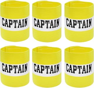 6 Unidades de venda de capitán de fútbol, brazalete elástico de nailon para capitán de fútbol, pulseras ajustables para jóvenes y adultos, entrenamiento deportivo