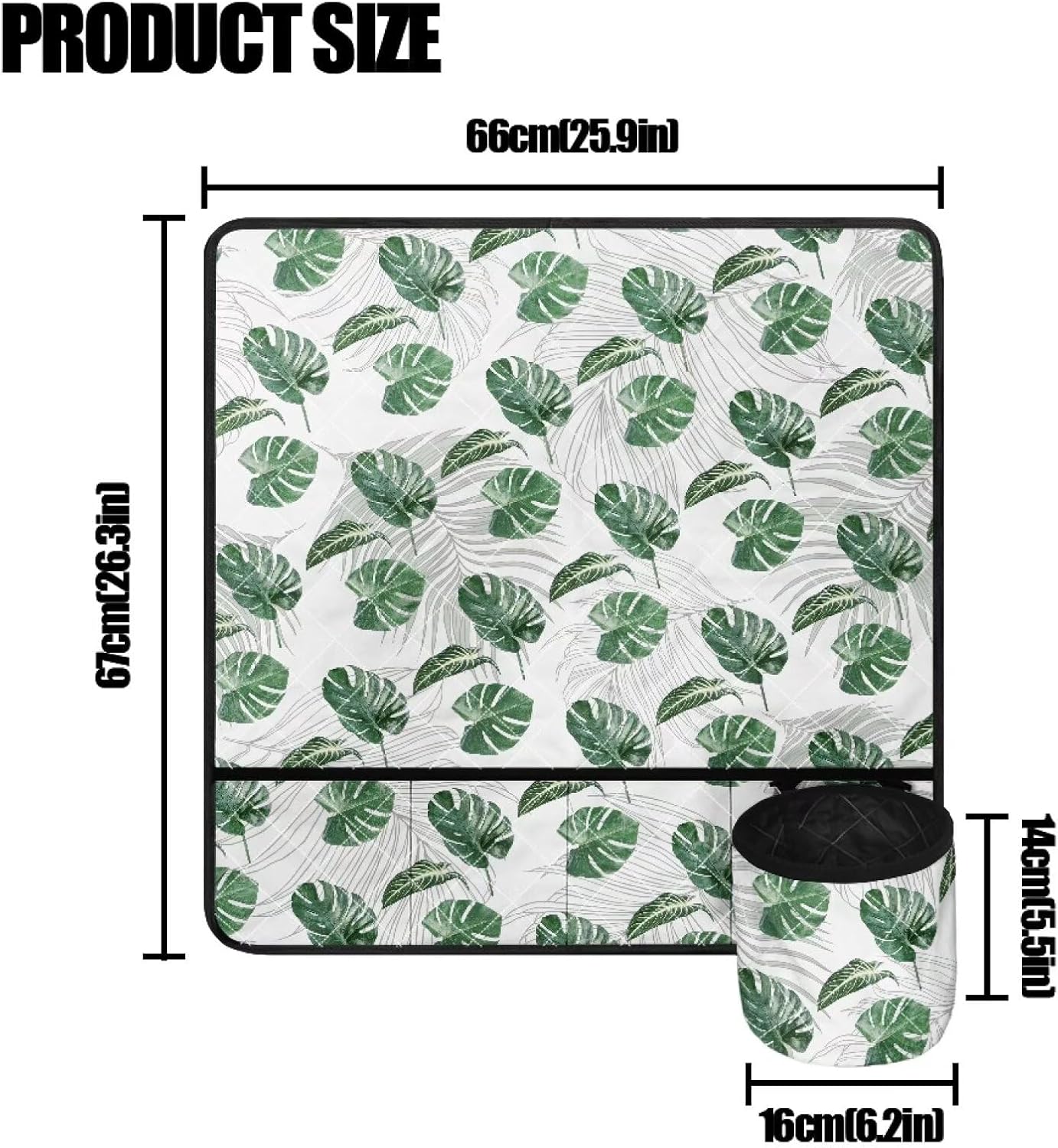 Sewing Machine Mat for Table with Pockets Water Resistant Tropical Leaves Sewing Machine Pad Removable Mats