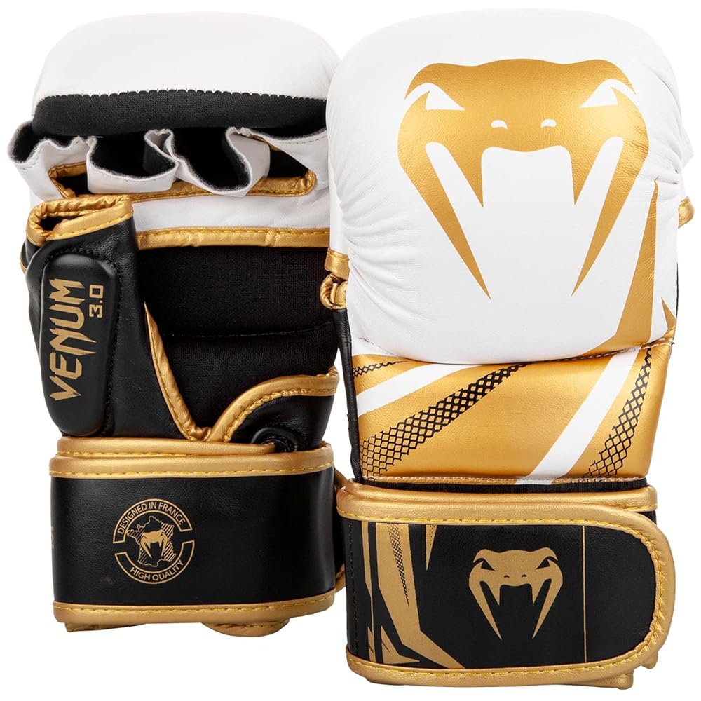 Venum Challenger 3.0 Sparring Gloves - White/Black/Gold - S