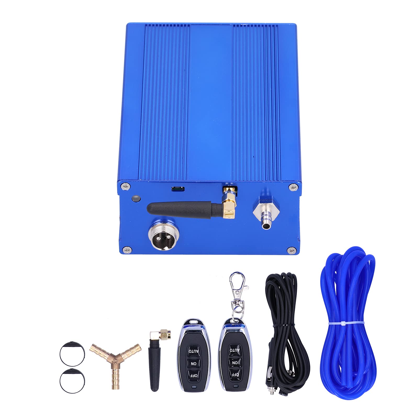 Tbest Conjunto de controlador de bomba de vacío, kit de válvula de escape de automóvil Dispositivo de controlador de vacío de control remoto eléctrico Componentes de automóvil azul