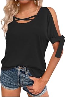 Women Blouse Loose Tunic T Shirts Woman Causal Round Neck Blouse Casual Loose Fit Tops Oversized Crewneck Tops Ladies Oversized Blouses Loose T Shirt for Running