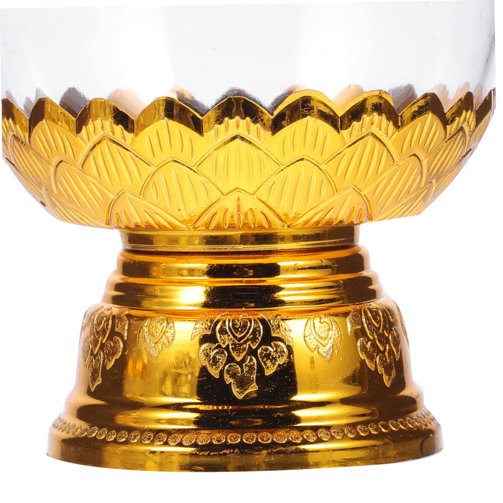 3 Sets Wasserversorgungsbecher, Tropfflasche, heiliger Becher, Fengshui-Klangschale, Feng Shui-Anbetungsschale, Tempel, Kupferschale, Meditationsschale, thailändisches Opfertablett, Kunststoff, Messin