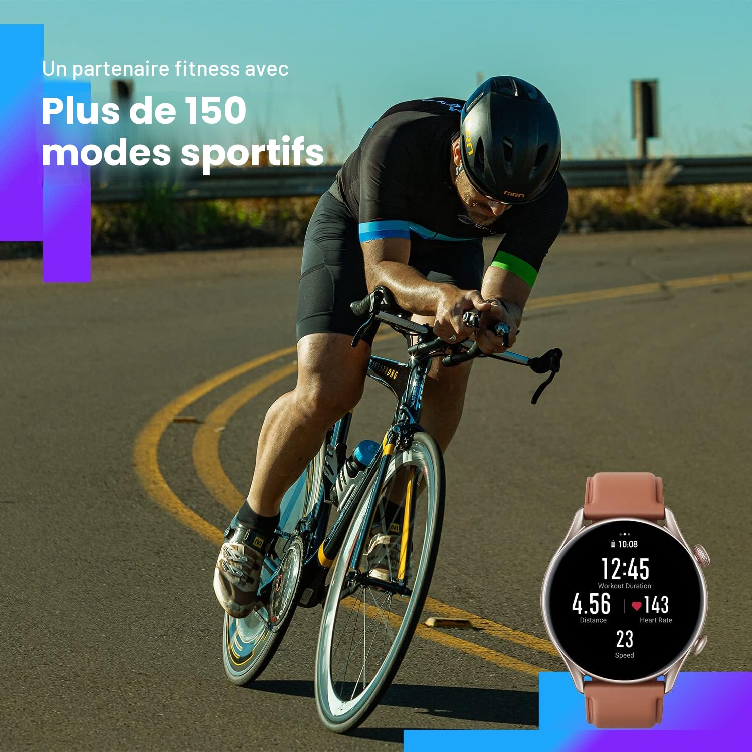 Amazfit GTR 3 Pro Montre Connectée, GPS, SpO2/Cardiofréquencemètre/Moniteur de Sommeil, 150+ Modes Sportifs, Appels Bluetooth, Alexa, 1.45" AMOLED Smartwatch Sport (Brun)