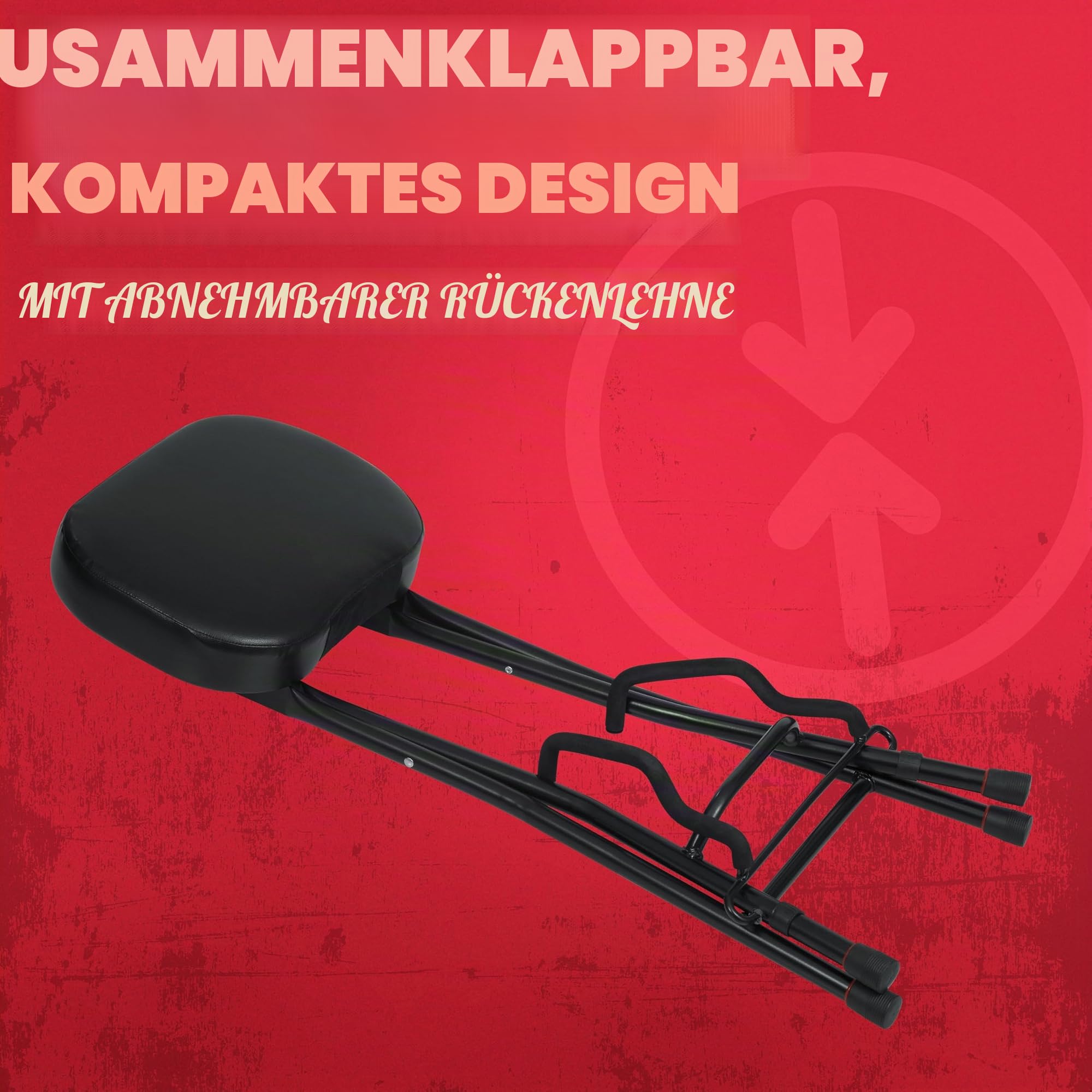 Gator Frameworks Gitarrensitz mit gepolstertem Kissen, ergonomischer Rückenlehne und ausklappbarem Gitarrenständer; geeignet für Akustik- und E-Gitarren (GFW-GTR-SEAT)