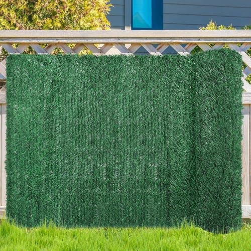 Abaseen Artificial Conifer Hedge Garden Screening | 1m x 3m Weather Resistant Plastic Garden Privacy Screen | Garden Fence for Outdoor Privacy, Boundary Marking, and Decorative Landscaping