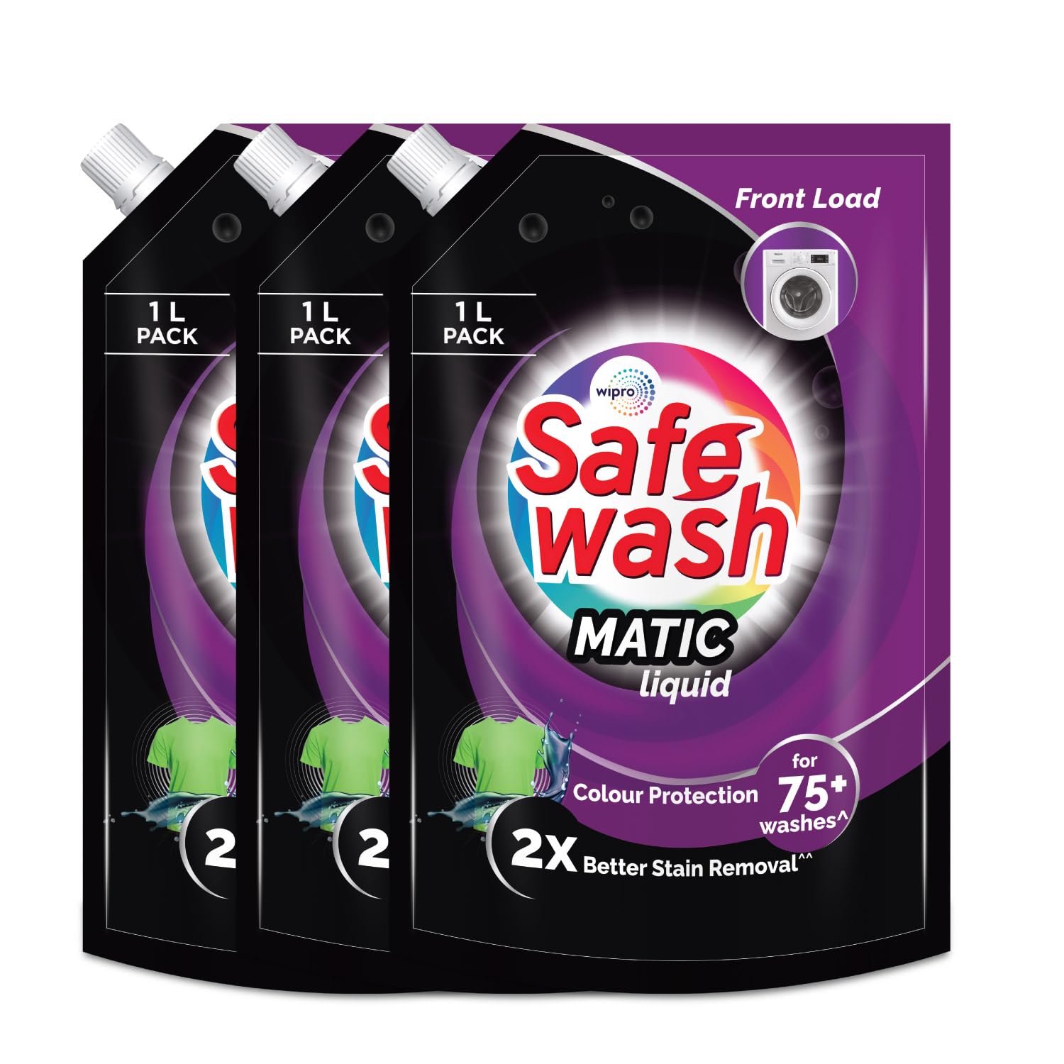 Safewash Front Load Matic 1L Refill Pouch Pack of 3 Premium Liquid Detergent with Colour-Protect Technology | 2x Stain Removal | For All Types of Fabrics (B0CJXT65QL) Amazon Price History, Amazon Price Tracker