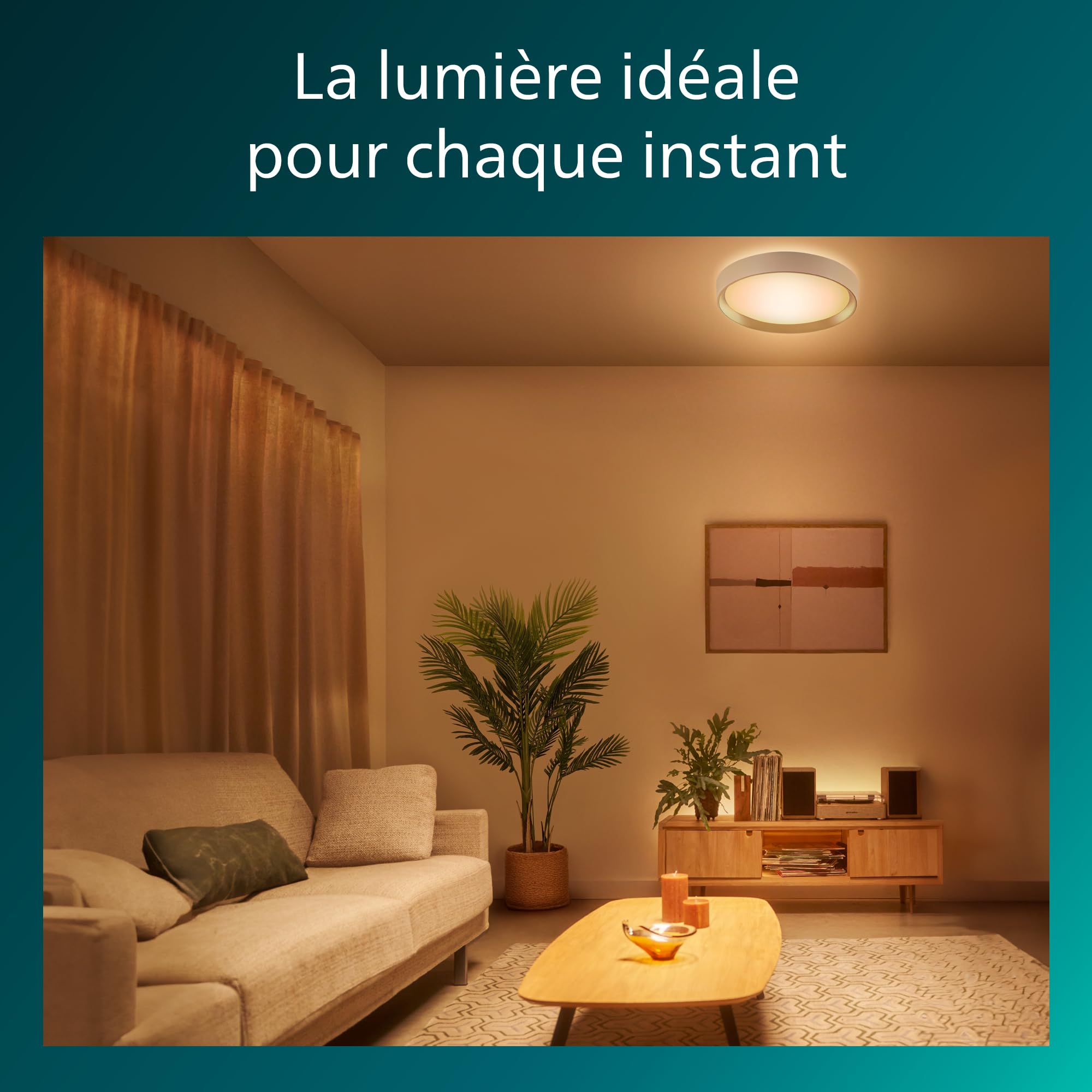Philips Hanno Plafonnier LED avec SceneSwitch, 24 W, Variateur, 2800 lm, Éclairage led à lumière blanche et chaude 2700 K, Plafonnier avec la technologie EyeComfort, Facile à Installer, IP20, Blanc