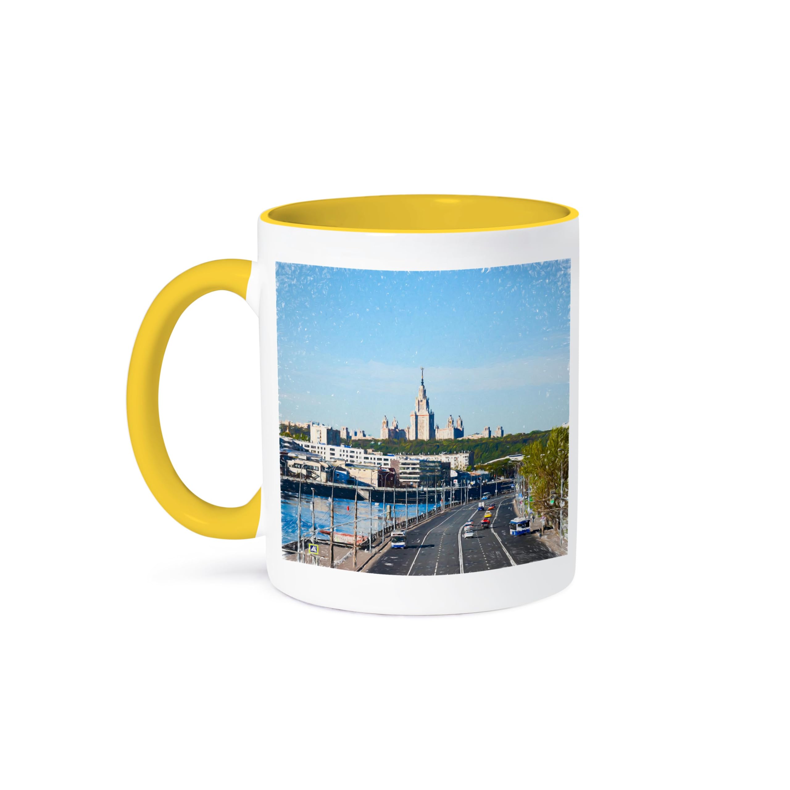 3dRose Coffee Mug, Size - 15oz - Moscow City Art. Berezhkovskaya embankment, Moscow State University Alexis Photo-Art - Moscow City - funny coffee cup gift