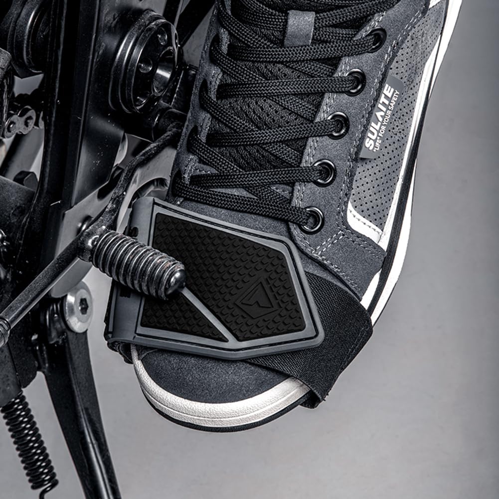Motorrad Schuhe Schaltschutz, Motorrad Gangschaltung Gummi Schuhschutz mit Einstellbarem elastischem Band, Universal Motorrad Schaltpad Schuhschutz Pads Schaltabdeckung (Braun)