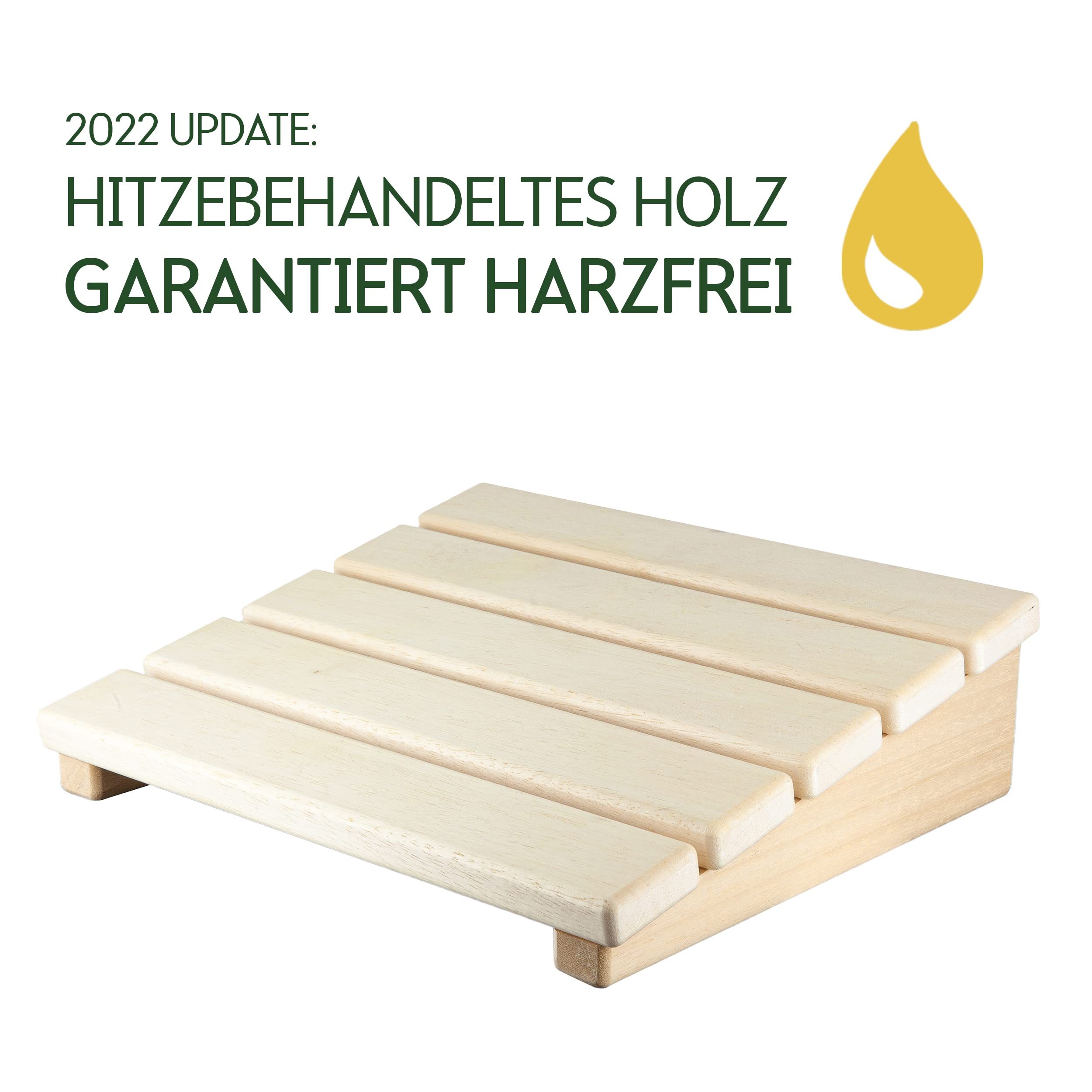 CozyNature® Poggiatesta per sauna | 2022 UPDATE - senza resina | Schienale di alta qualità in pino finlandese | Set di 2 pezzi | Accessori per sauna 2 in 1 | fatti a mano | trattati termicamente