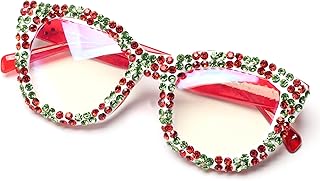 Oversized Christmas Bling Rhinestone Reading Glasses for Women Christmas Party Ladies Readers (red, 2.50, x)
