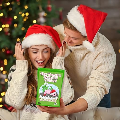 Miniatura 8 de Merry Lotl - Caramelo de algodón de Navidad – Regalos navideños para niños – Regalos para amantes de los ajolotes – Cesta de comida de Navidad