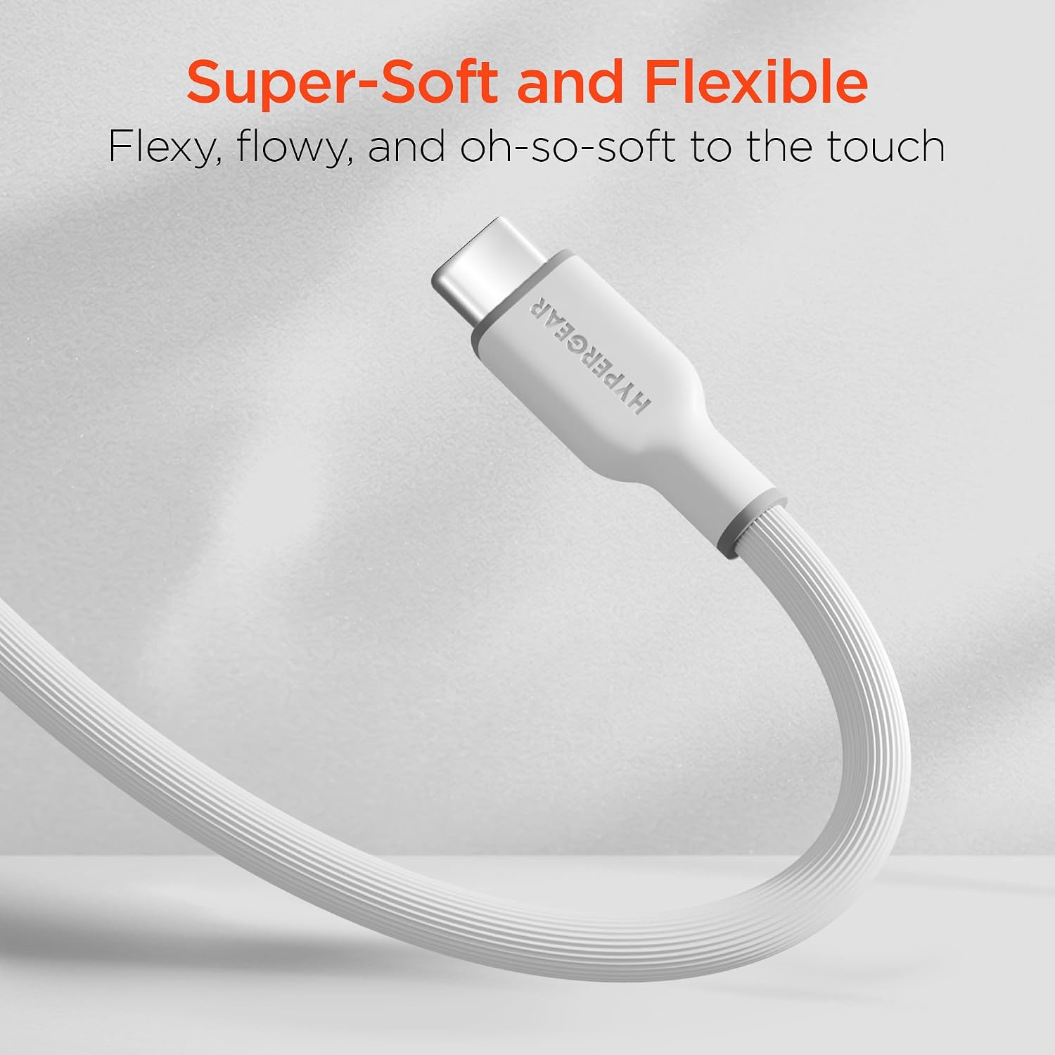 HyperGear USB C to USB C Cable 4ft - 60W White USBC to USBC Cable Fast Charging Cord, CType High Speed Charger Cables, Fast Charging Type-C Cords for iPhone, Android - Durable for Daily Use & Travel