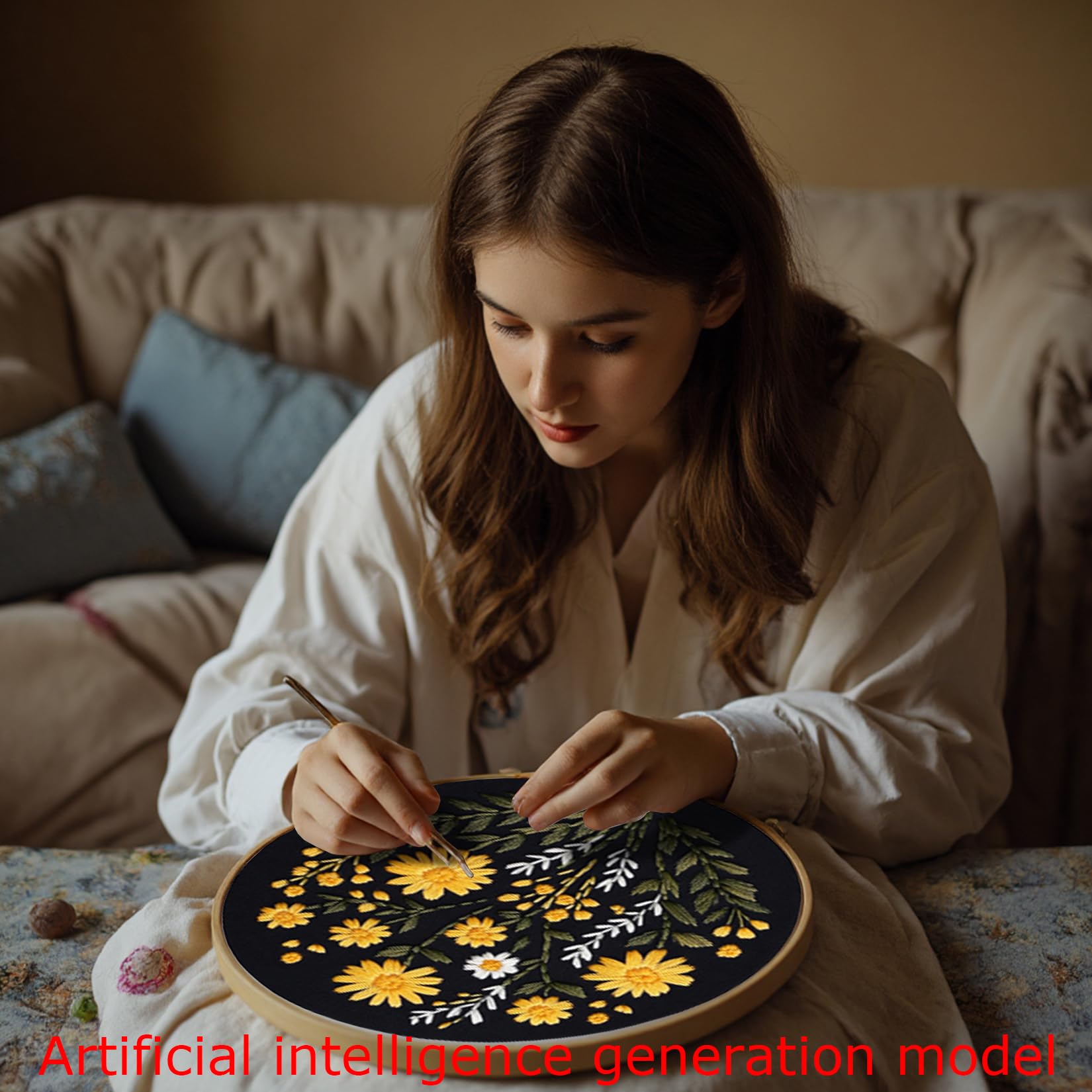 57lilina Kit de bordado para principiantes, paquete de 3 con aros, hilos, agujas, suministros de punto de cruz para adultos, regalo para los amantes de las manualidades de relajación, tema de flores