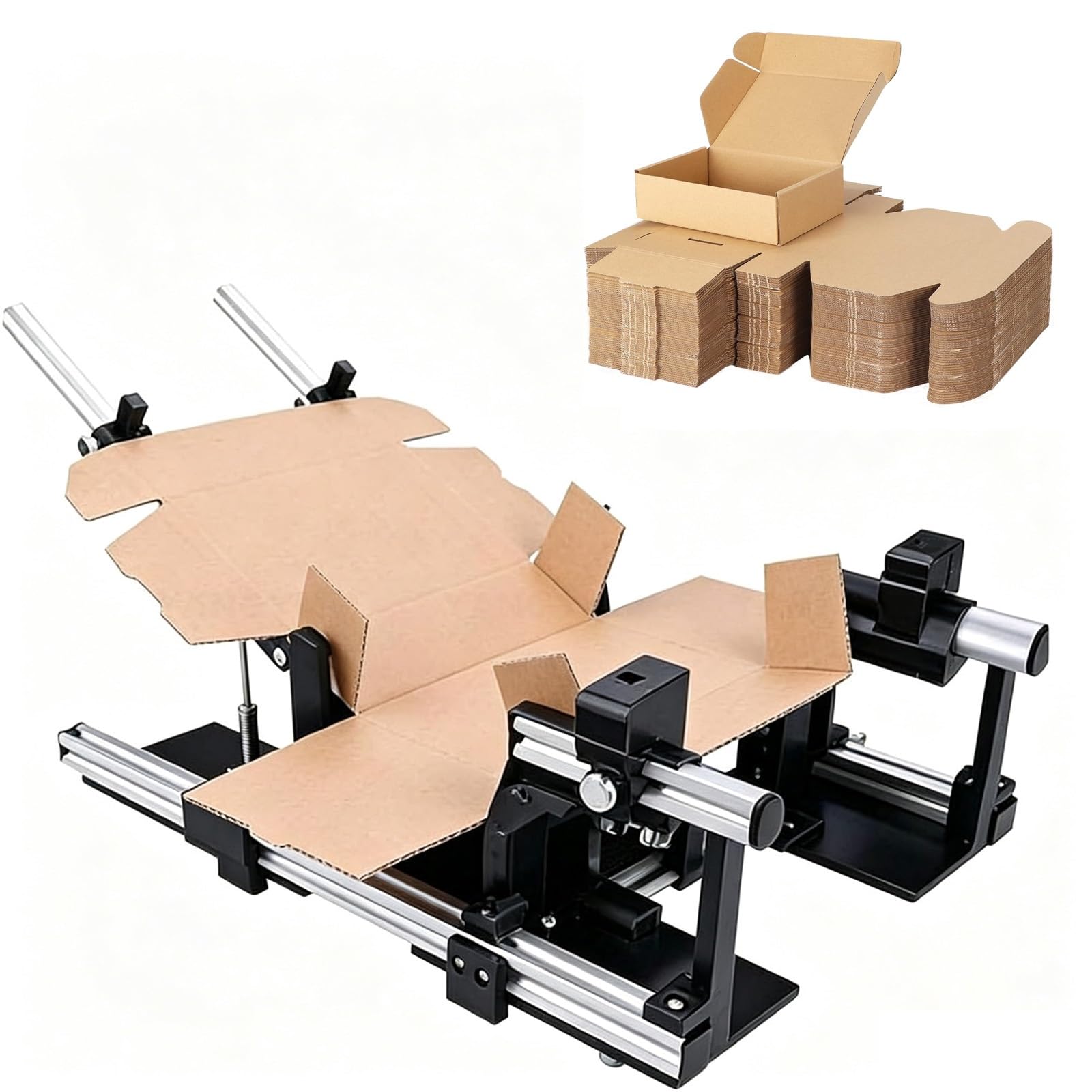 Piegatore Manuale Per Stazioni Di Imballaggio, Per Scatole E-Commerce | Senza Elettricità, Range 15-65cm, Piegatura In Un Passo, Guida Autocentrante, Costruzione Solida(LENGTH 15-WIDTH 15)